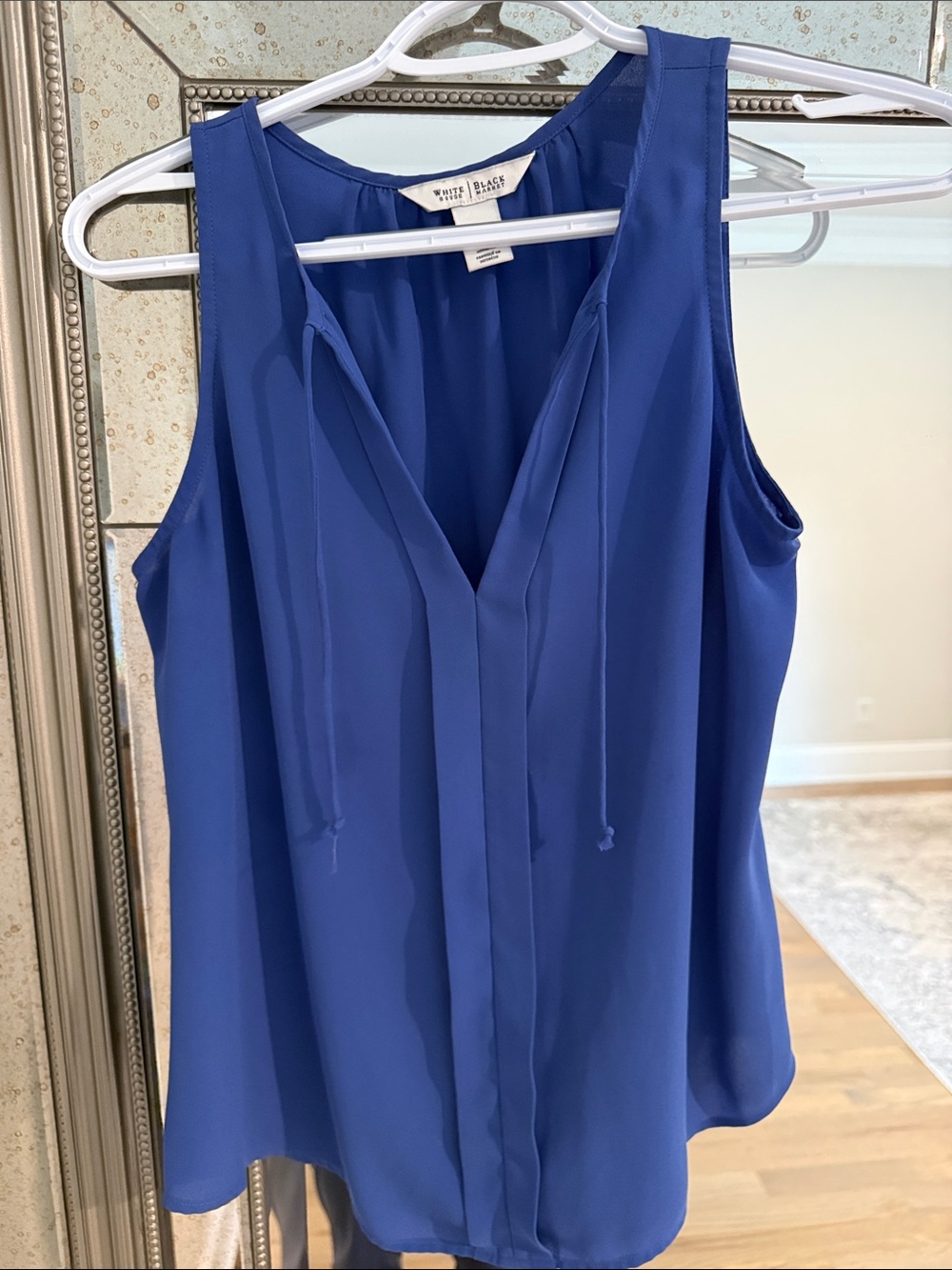 White House Black Market Cobalt Blue V-Neck Sleeveless Camisole